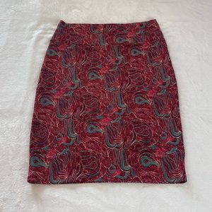 Red & Green Cassie Skirt XL Lularoe